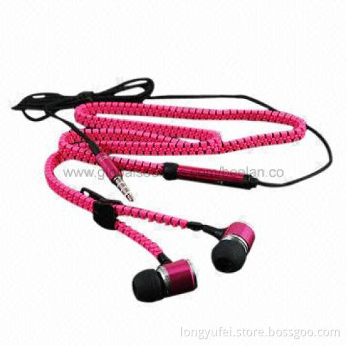 Earphones, Zipper Handsfree for iPhone/iPod/Music Players